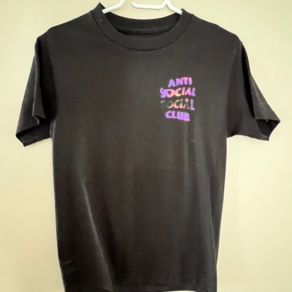 Anti Social Social Club Black Tshirt Small - Purple Logo